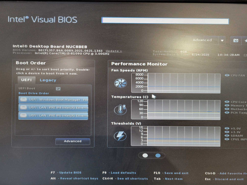 Intel NUC8BEB i3-8109U 3.00GHz, 4GB DDR4, 256GB NVMe !