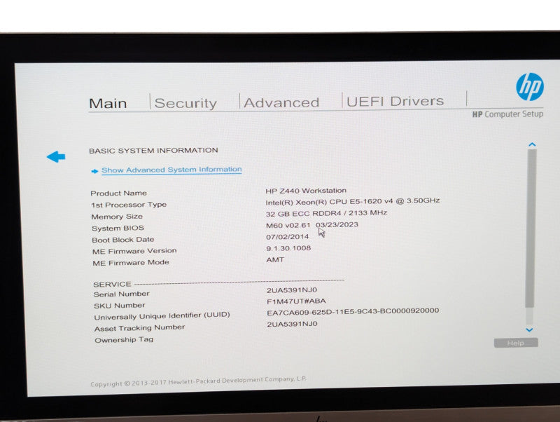 HP Z440 Workstation Intel Xeon E5-1620 v4 32GB RAM 256GB SSD Quadro K2200 -