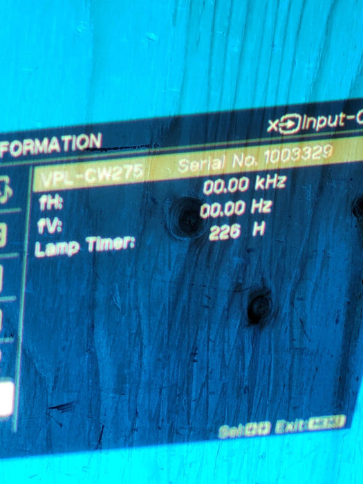 Sony VPL-CW275 3LCD 5100 ANSI Lumens Projector | 226 Lamp Hours