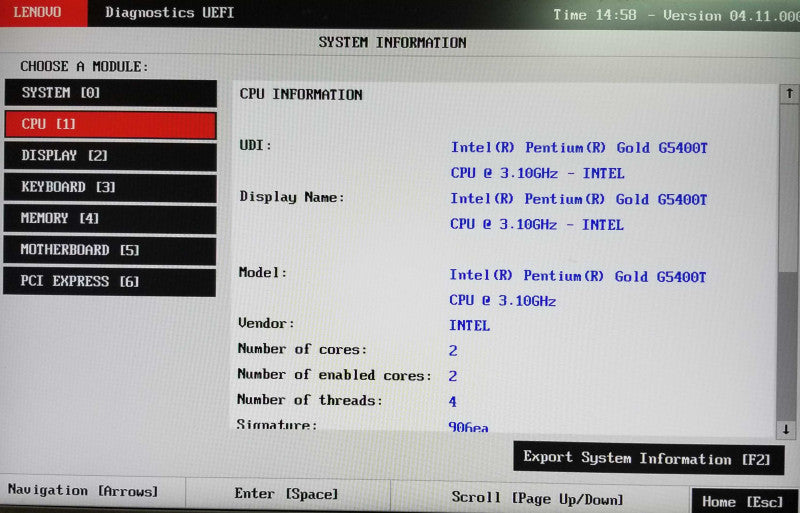 Lenovo ThinkCentre M720q, Pentium Gold G5400T 3.10GHz 8GB RAM No HDD No OS Q