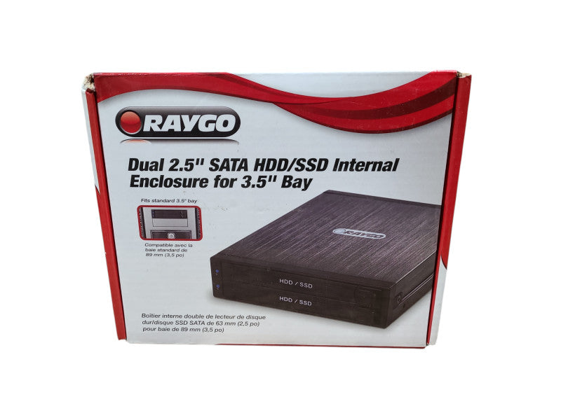 RAYGO Dual 2.5" SATA HDD/SSD Internal Enclosure for 3.5" Bay Q