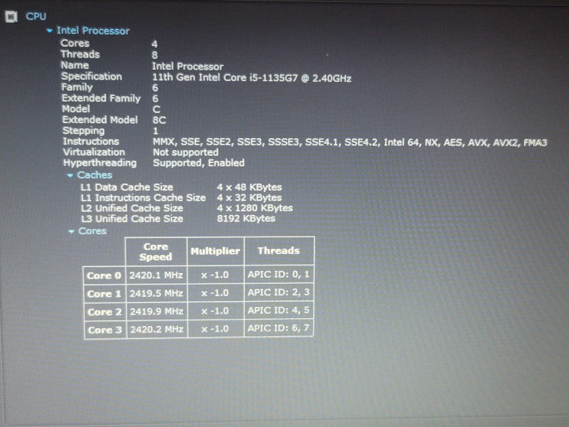 Acer Aspire 3 i5-1135G7 12GB RAM 256GB SSD  β Lap200