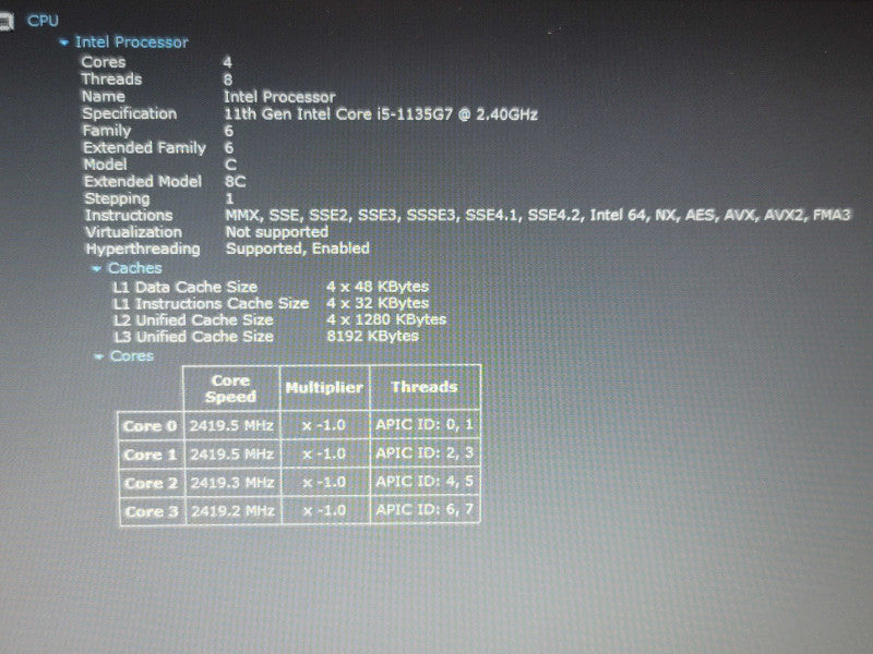 Acer Swift 3 15" i5-1135G7 12GB RAM 256GB SSD  β Lap200