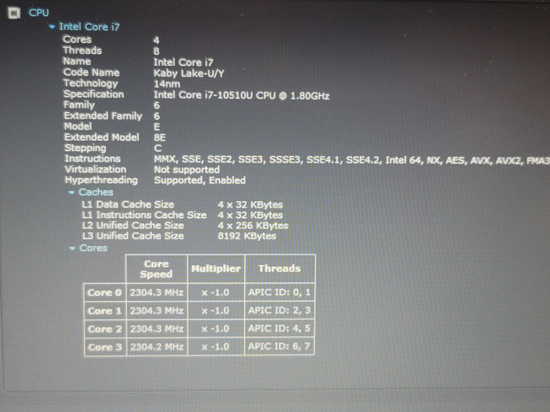 Acer Aspire A515-54 i7-10510U 16GB RAM 256GB SSD  β Lap200