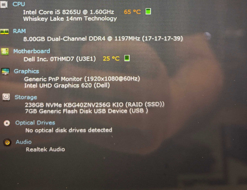 Dell Inspiron 7386 TOUCH Core i5-8265U@1.6GHz 8GB RAM 256GB SSD  Lap200