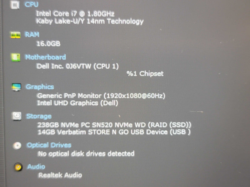 Dell Latitude 3510 i7-10510U 16GB DDR4 256GB SSD READ Qβ Lap200