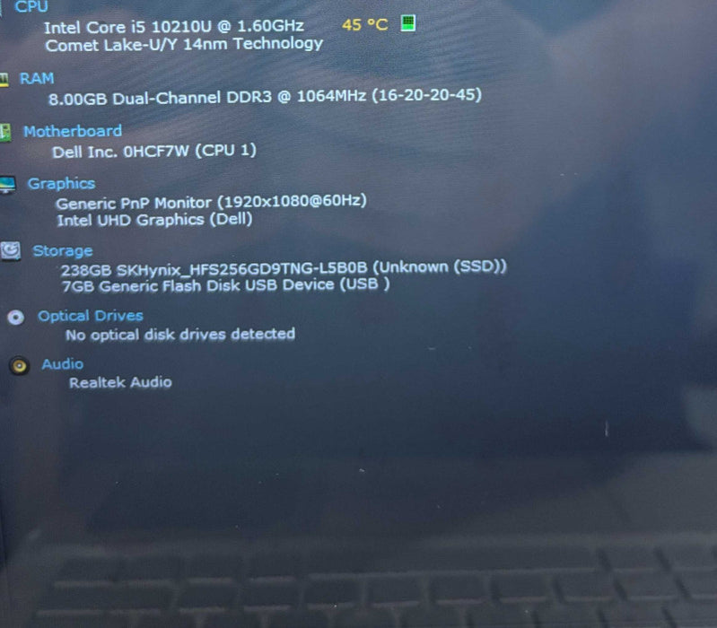 Dell Inspiron 7391 2in1 TOUCH Core i5-10210U@1.6GHz 8GB RAM 256GB SSD READ!  Lap200