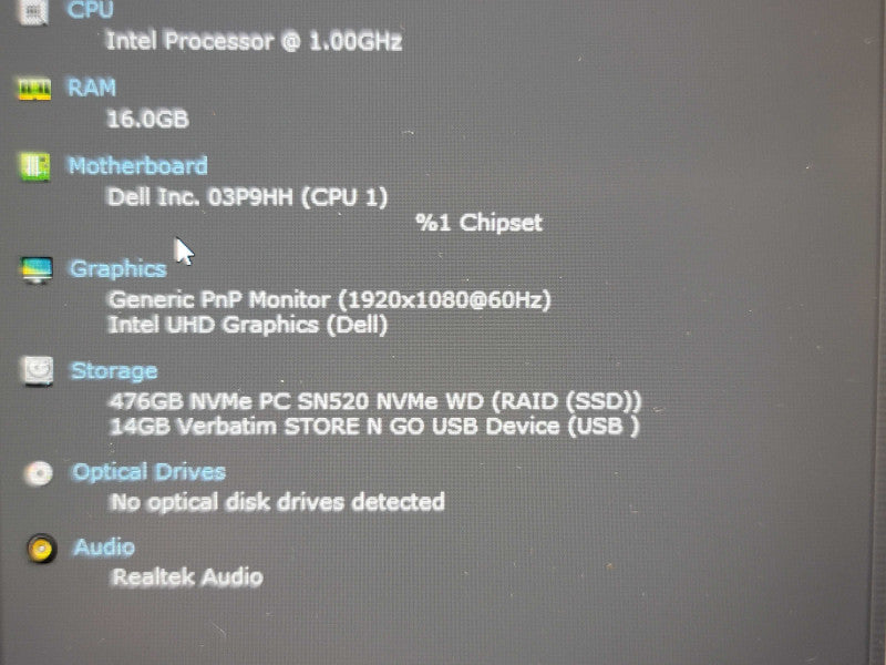 Dell Inspiron 15" 3511 i5-1035G1 16GB RAM 512GB SSD  β Lap200