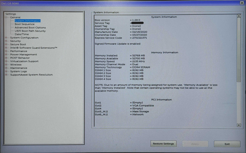 Dell Gaming PC G5 5090, i7-9700K 3.60GHz, 32GB DDR4, 256GB NVMe, M2000
