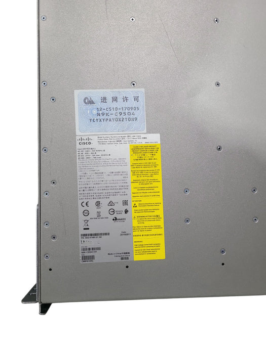 Cisco N9K-C9504 4-Slot 9500 Chassis w/ 4x N9K-PAC-3000W-B PSU