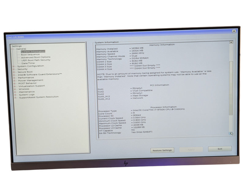Dell G5 5090 Intel Core i5-9700K NVIDA 1660Ti 6GB GPU 16GB RAM & 500GB NVMe -
