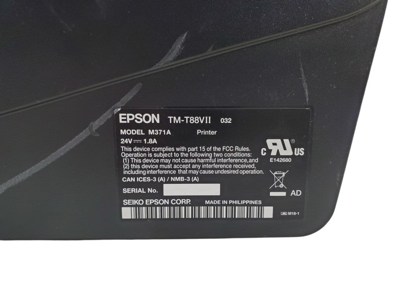 Epson TM-T88VII POS Thermal Receipt Printer - M371A