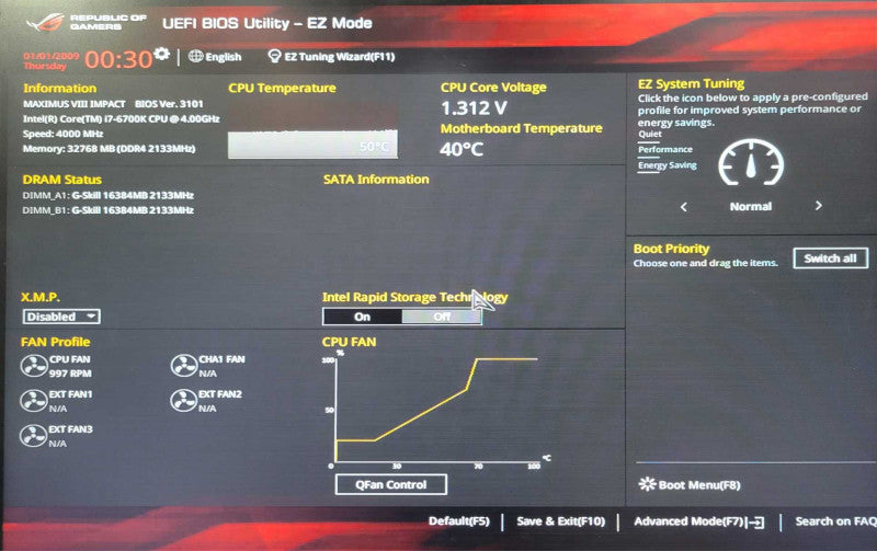 Custom/Republic of Gamers desktop PC, Core i7-6700K, 32GB DDR4, 480GB SSD _