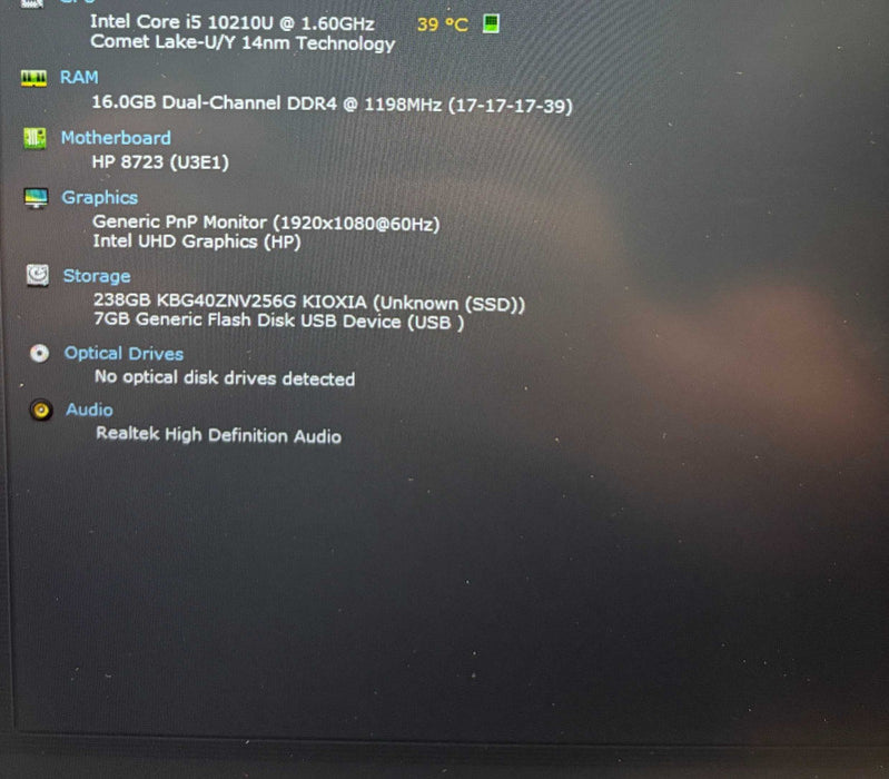 HP EliteBook 840 G7 Core i5-10210U@1.6GHz 16GB RAM 256GB SSD  Lap200