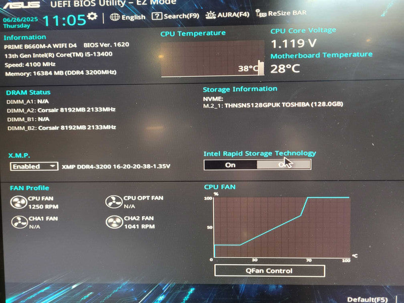 Custom PC SFF PRIME B660M-A WIFI D4 i5-13400 2.5GHz 16GB DDR4 128GB M.2