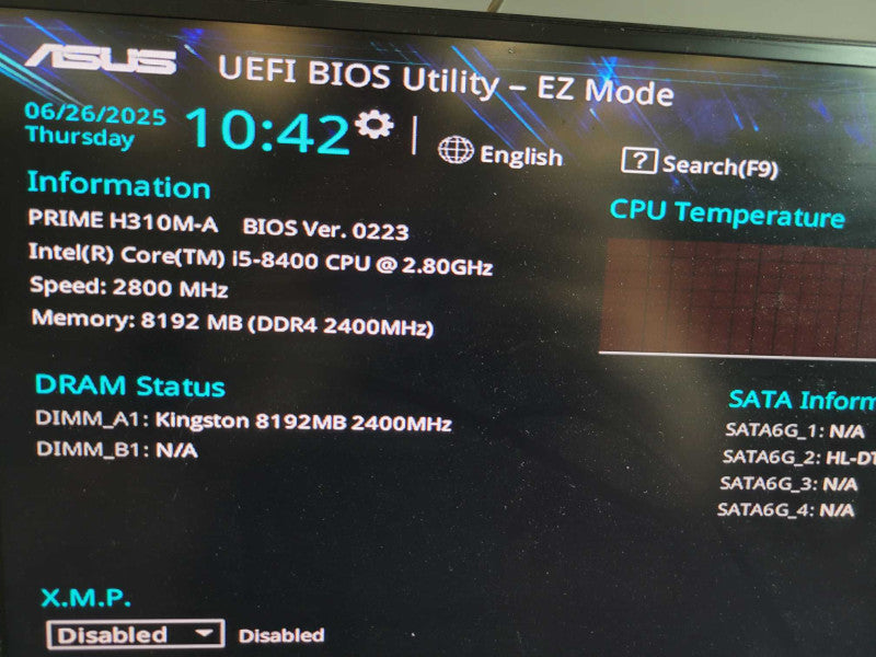 Intel Core i5-8400 ASUS PRIME H310M-A 8GB DDR4 + I/O Plate %