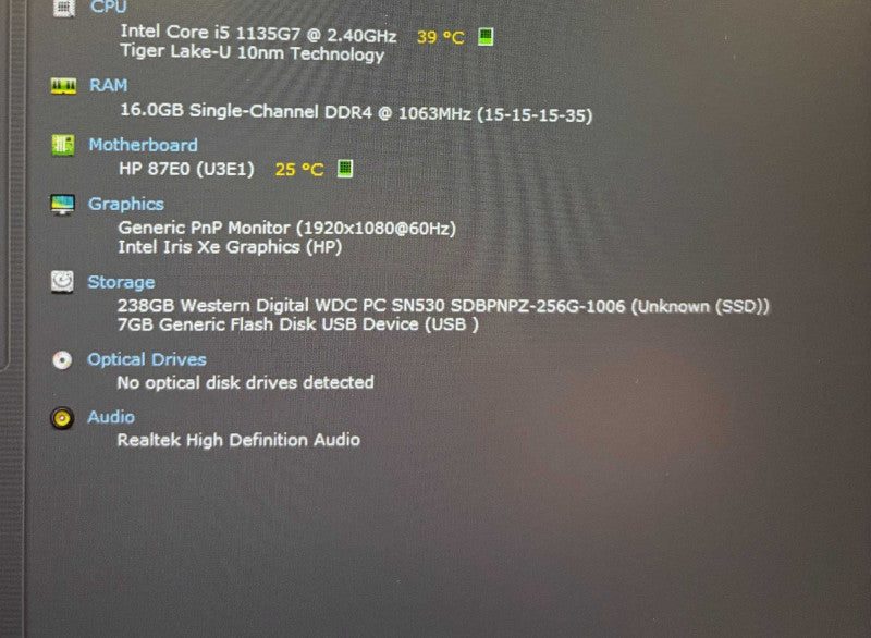 HP ProBook 440 G8 Core i5-1135G7@2.4GHz 16GB RAM 256GB SSD  Lap200