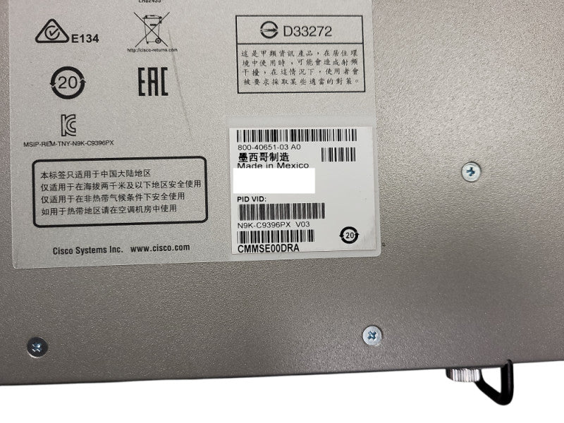 Cisco N9K-C9396PX V03 Module N9K-M6PQ SFP+ QSFP 48p Port & 12p Port 40G Q$