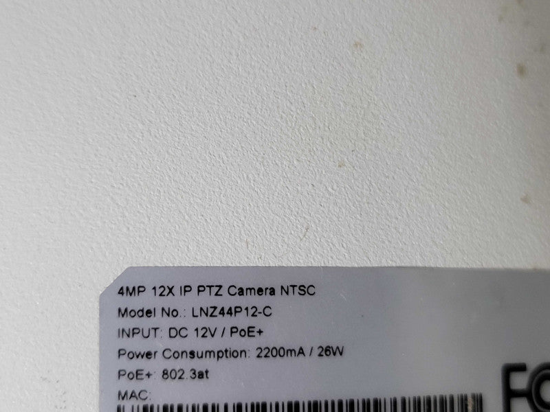 Lorex LNZ44P12-C 4MP 12x IP PTZ NTSC Camera, READ _