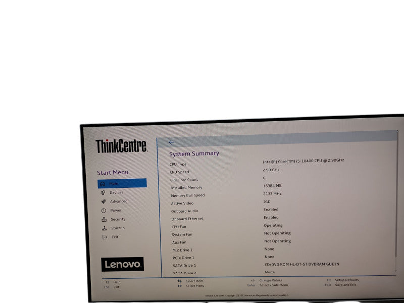 Lenovo ThinkCentre M70t MT  i5 - 10400 @ 2.90GHz 16GB DDR4 Ram Qθ