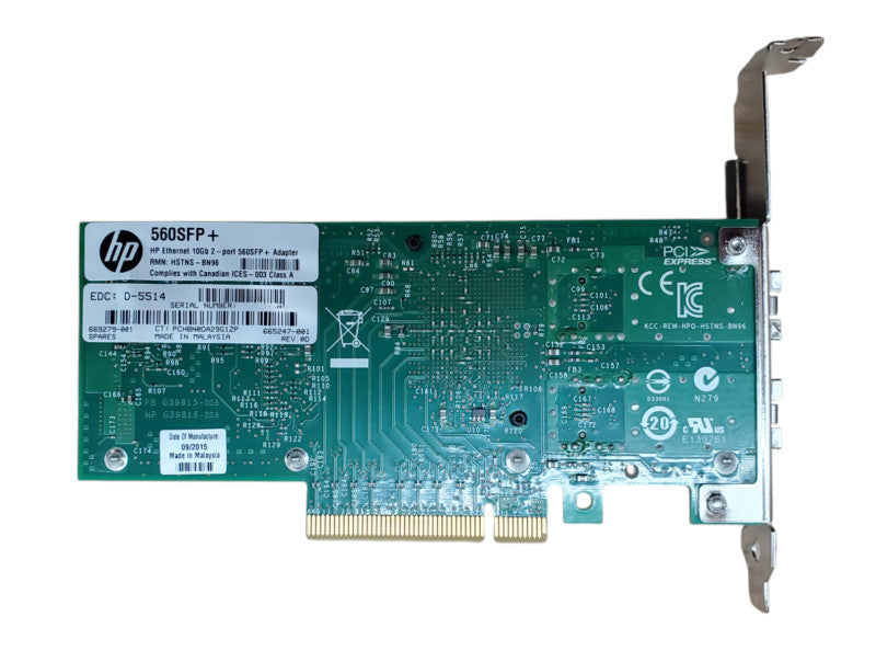 HP 2-port 10Gb 560SFP+ Ethernet Network Adapter Card 669279-001, FH Bracket