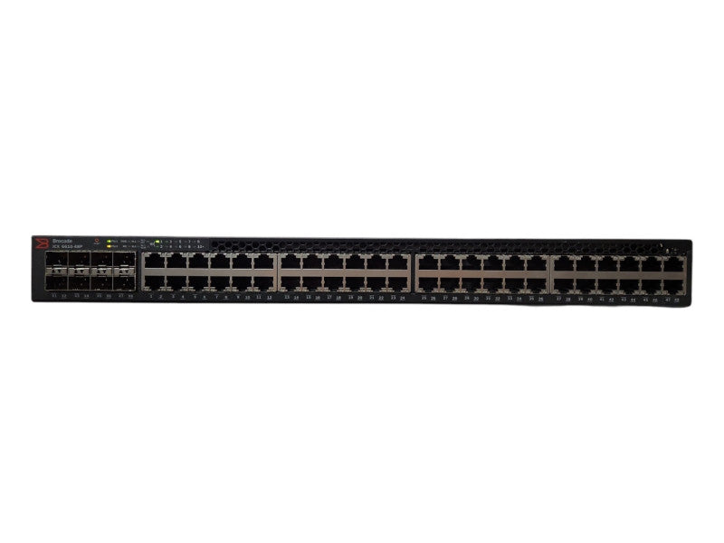 Brocade ICX6610-48P-PE 48-port GbE PoE+ 8-port SFP 4x QSFP+ Switch, 2x PSU
