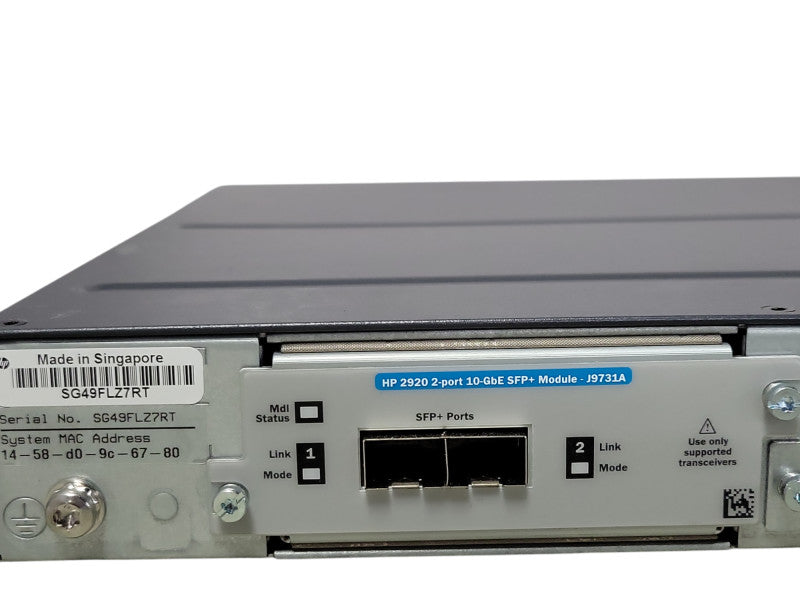 HP J9729A 2920-48G PoE+ 48-Port Gig Switch w/ Stacking mod Rack Ears  _