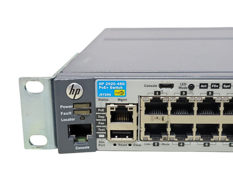 HP J9729A 2920-48G PoE+ 48-Port Gig Switch w/ Stacking mod Rack Ears  _