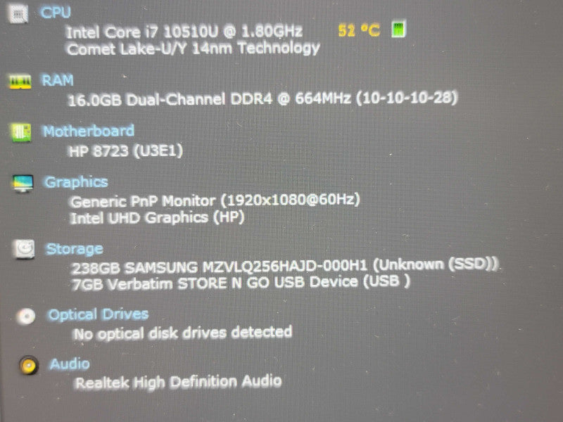 HP EliteBook 840 G7 i7-10510U 16GB DDR4 256GB SSD READ  β Lap200