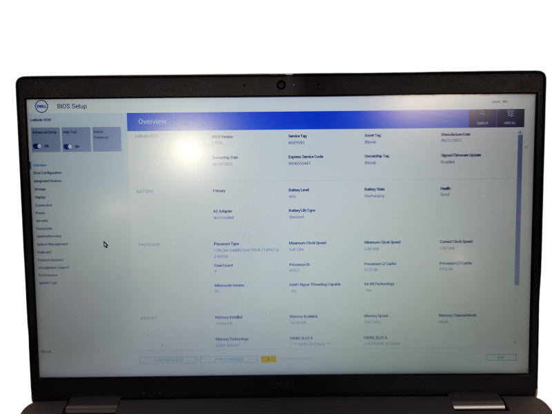 Dell Latitude 5520 i5-1145G7 16GB RAM 256GB SSD No Power Adapter READ ! Lap200