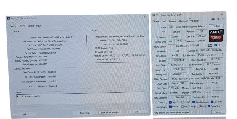 AMD FIREPRO W5100 4GB GDDR5 GPU Q