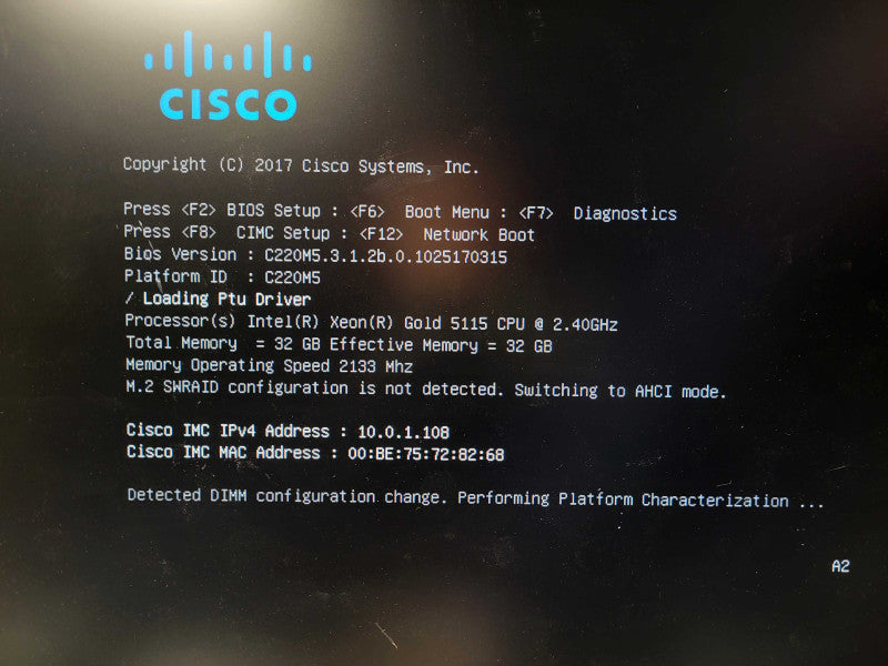 Cisco UCS C220 M5 1U 2.5" Server Gold 5115 @ 2.4GHz 32GB DDR4 MegaRAID $
