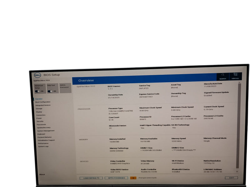 Dell OptiPlex 7010 Micro 13th Gen i5 - 13500T 16GB DDR4 SDRAM θ
