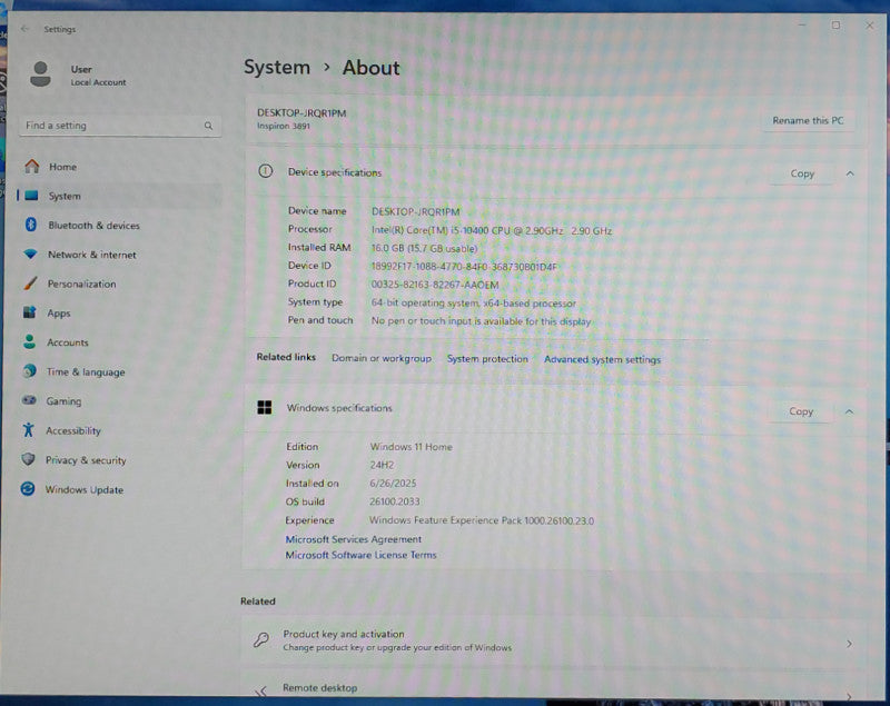 Dell Inspiron 3891 MT i5-10400@2..9GHz 16GB RAM 256GB M.2 SSD WIN 11