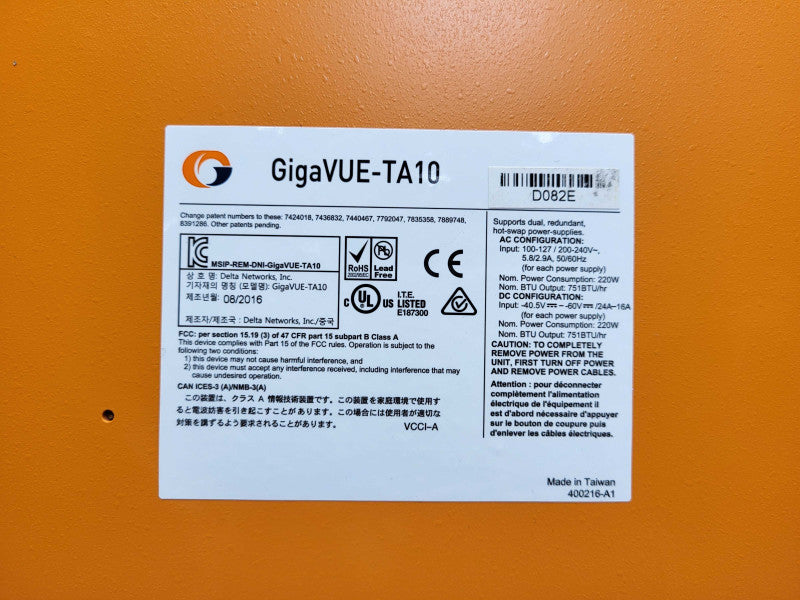 Gigamon GigaVUE-TA10 GVS-TAX01A Traffic Aggregator 48 Port 10GB 4x 40GB swi $