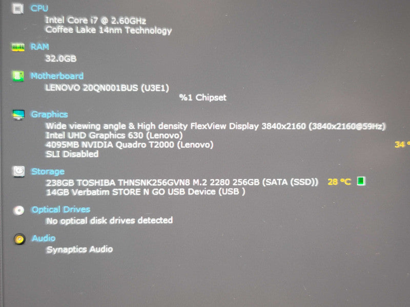Lenovo ThinkPad P53 i7-9750H 32GB DDR4 Quadro T2000 256GB SSD  β Lap200