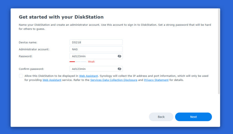 Synology DiskStation DS218+ 2 bays NAS, w/ 2x 2TB HDDs, No PWR