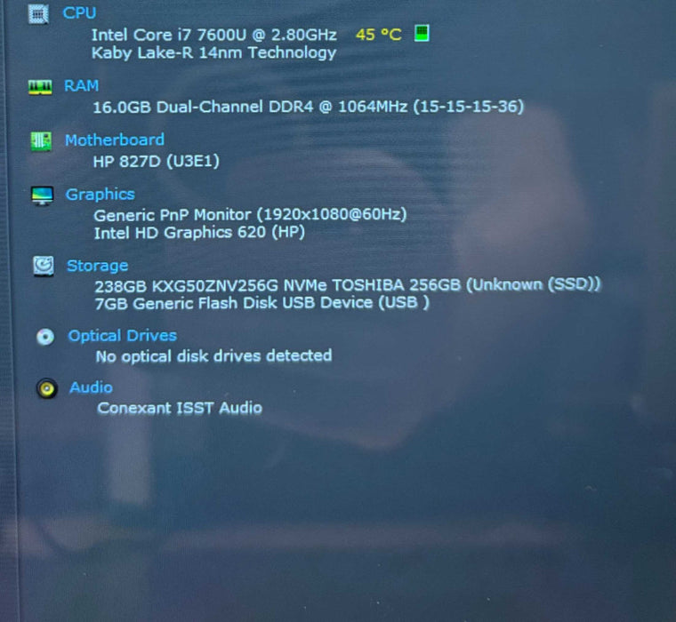 HP EliteBook x360 1030 G2 TOUCH i7-7600U@2.8GHz 16GBRAM 256GB SSD  Lap200