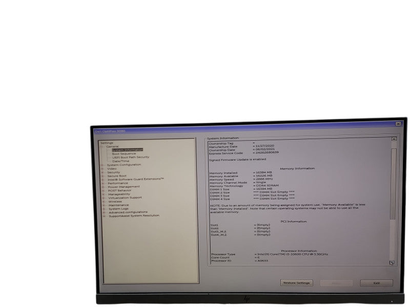 Dell OptiPlex 5080 SFF i5 - 10600 @ 3.30GHz 16GB DDR4 Ram Qθ