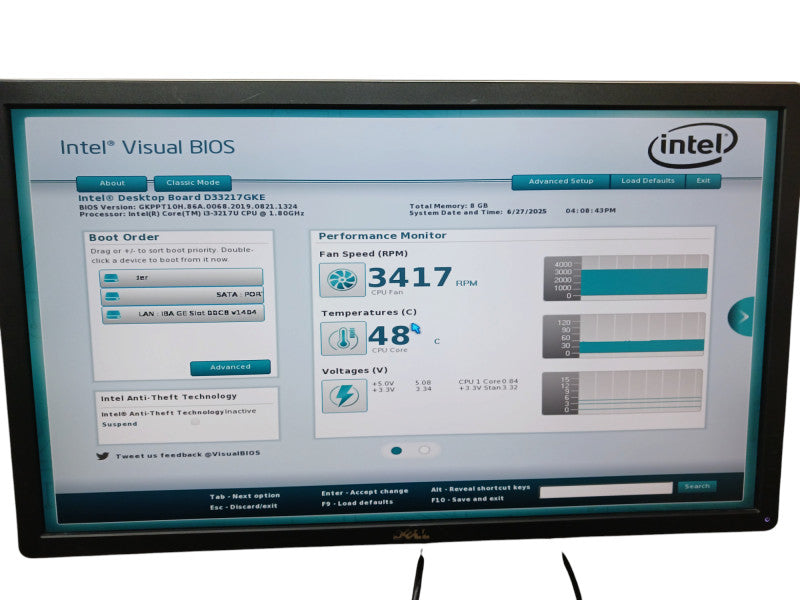 Intel NUC D33217GKE Core i3-3217U 1.8GHz 8GB RAM