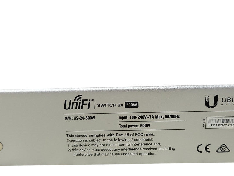 Ubiquiti US-24-500W UniFi 24-Port Gigabit Ethernet PoE+ Manged Switch, READ _