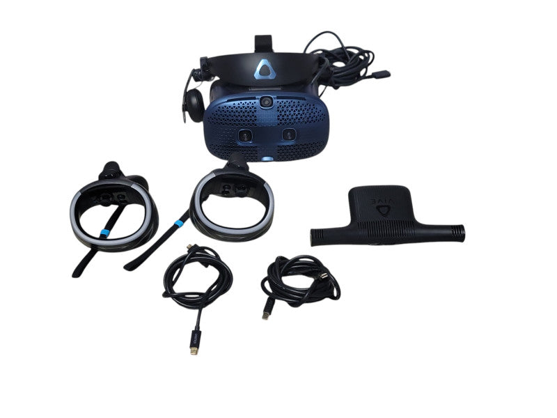 HTC VIVE Cosmos VR HEADSET w/ Headset Cord +controllers, READ _