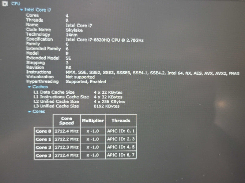 Lenovo ThinkPad P50 i7-6820HQ 16GB RAM Quadro M1000M 256GB SSD  Qβ BudLap