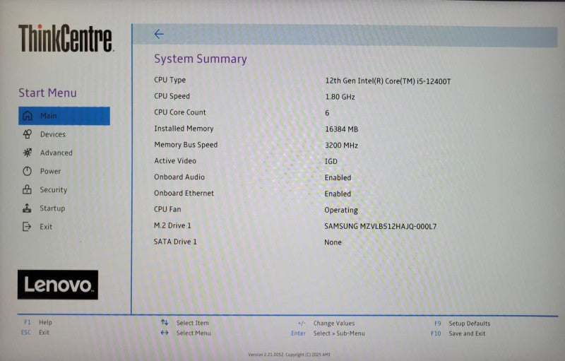 Lenovo ThinkCentre M70q Gen3 Core i5-12400T 1.8GHz 16GB RAM 512GB NVMe  _