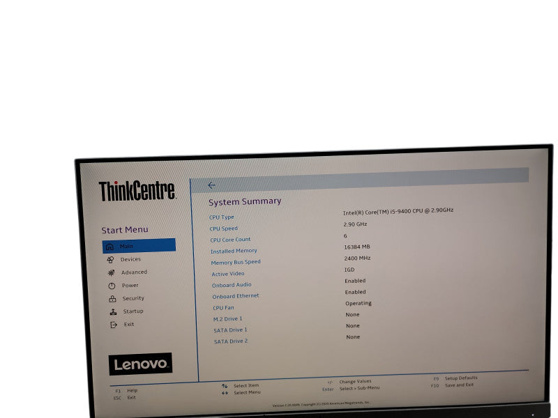 Lenovo  ThinkCentre M720e SFF i5 - 9400 @ 2.90GHz 16GB DDR4 Ram θ