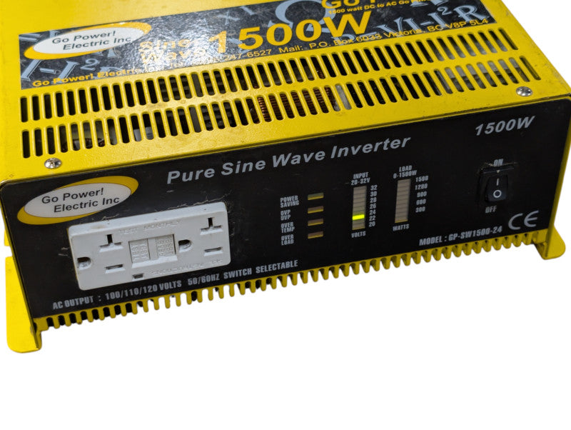 Go Power 1500W GP-SW1500-24 24V DC to 120V AC Pure Sine Inverter -