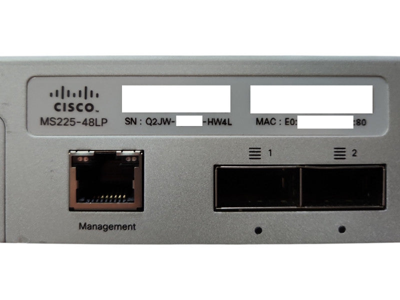 Cisco Meraki MS225-48LP-HW 48 Port GbE PoE+ Network Switch UNCLAIMED