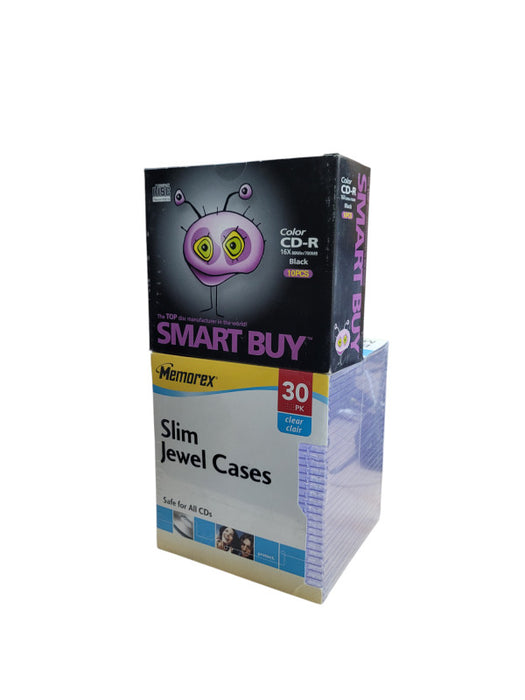 Smart Buy Color CD-R & Memorex Slim Jewel Cases - 30 pk
