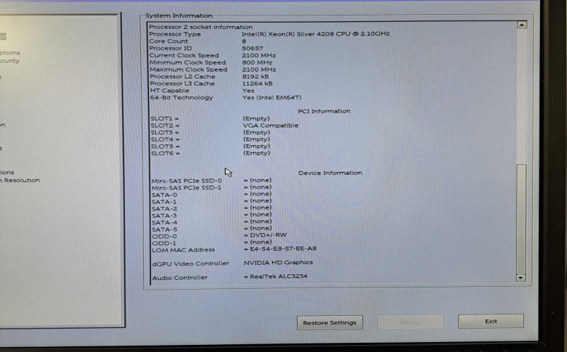 Dell Precision 7820 | 2x Xeon Silver 4208 @2.10GHz, 32GB DDR4, P620, No HDD