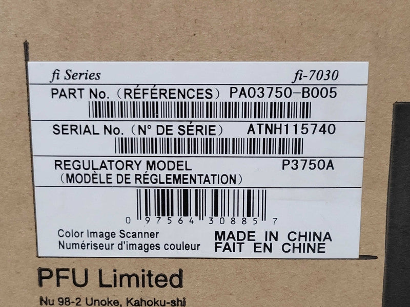 NEW Fujitsu Fi-7030 Front Office Color Duplex Document Scanner _